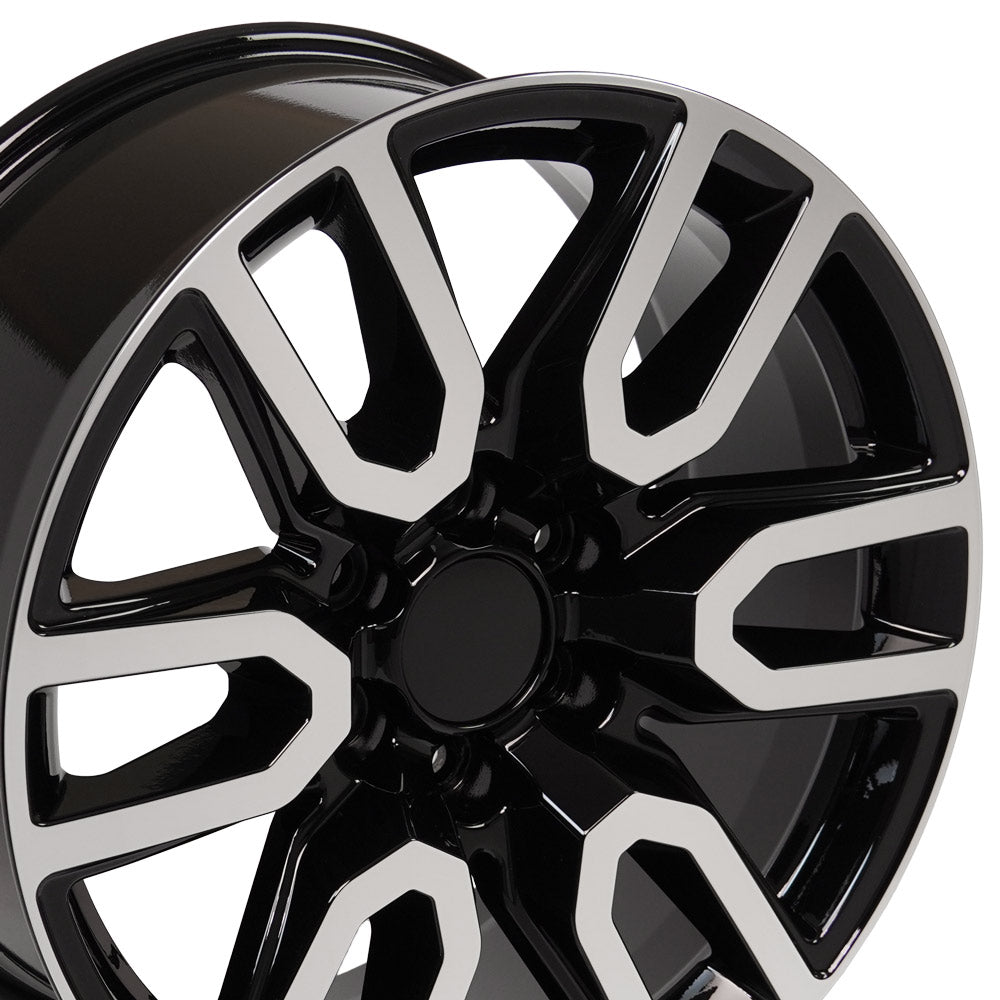 OE Wheels CV36-20090-6550-28MB 20" Replica fits GMC Sierra 20x9 Black Machined