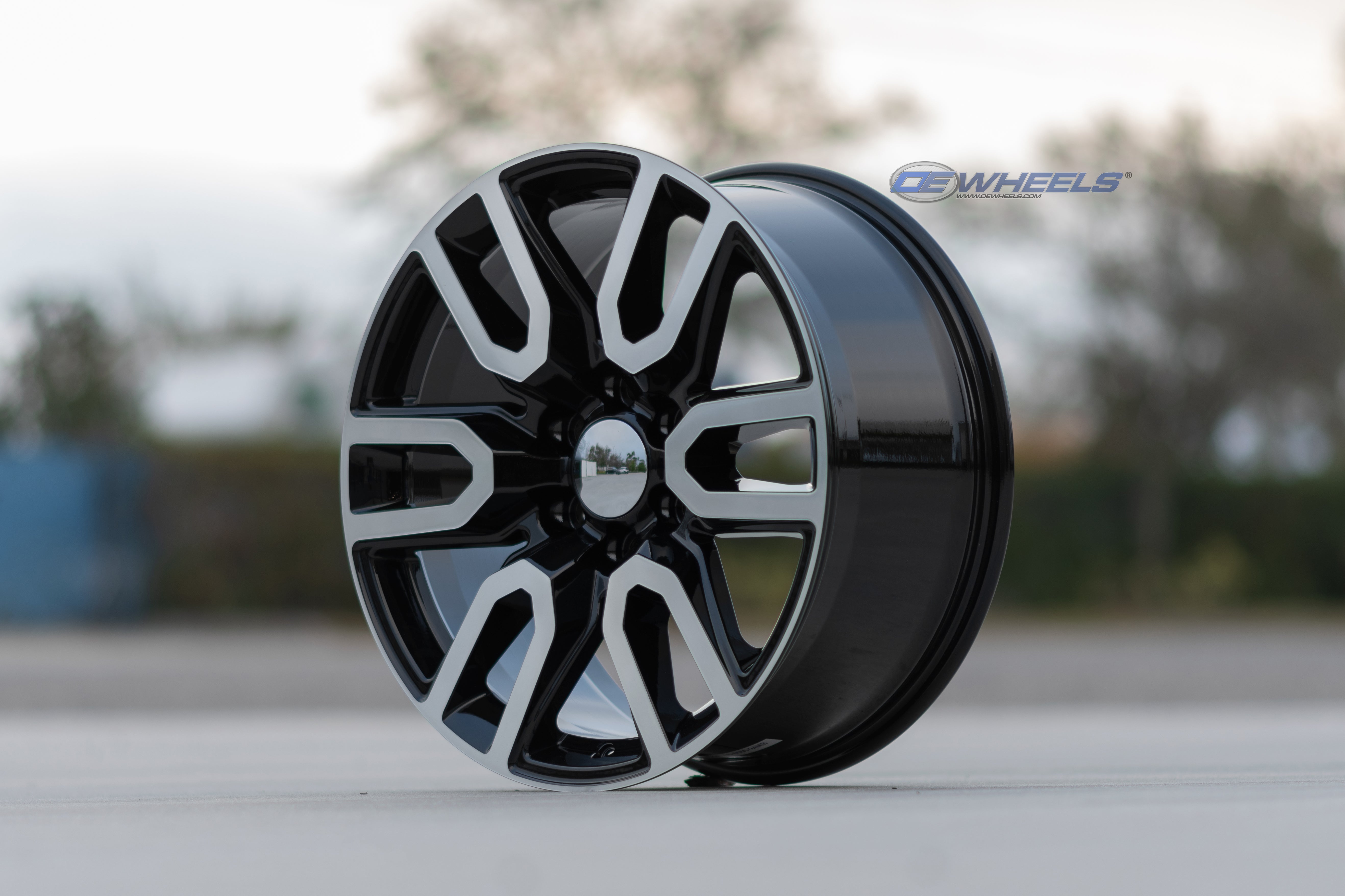 OE Wheels CV36-20090-6550-28MB 20" Replica fits GMC Sierra 20x9 Black Machined