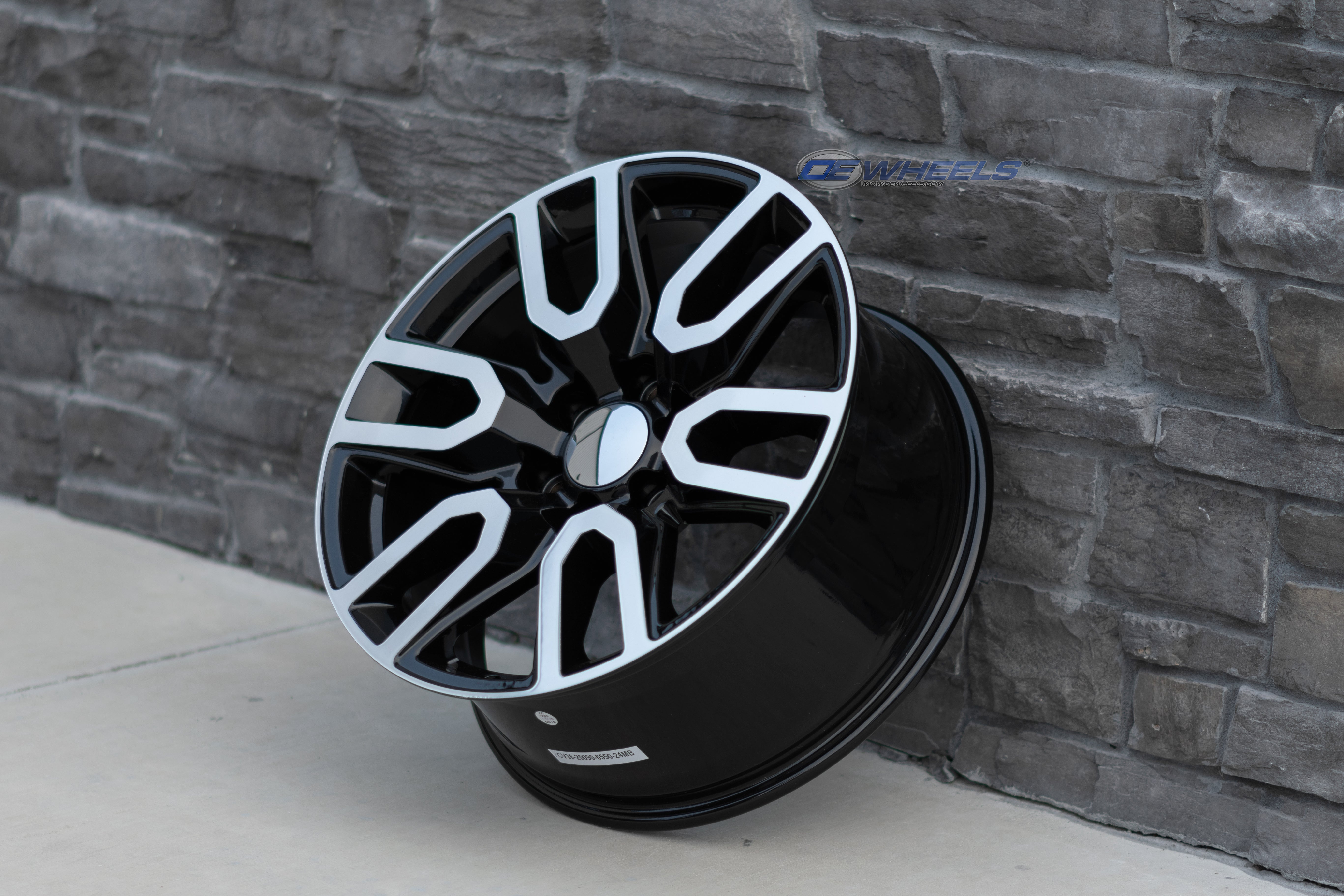 OE Wheels CV36-20090-6550-28MB 20" Replica fits GMC Sierra 20x9 Black Machined