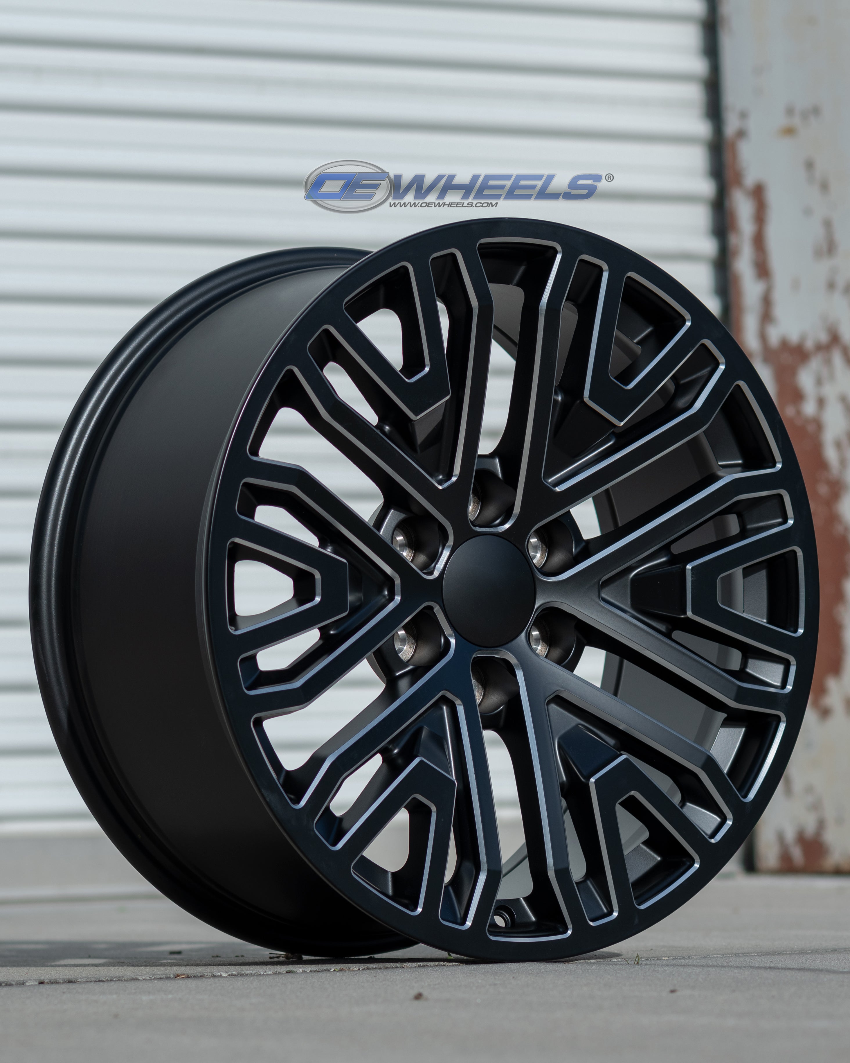 OE Wheels CV37-20090-6550-28B1M 20" Replica fits GMC Sierra 1500 Black Milled