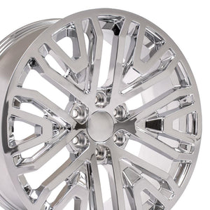 OE Wheels CV37-22090-6550-28C 22" Replica CV37 fits GMC Sierra 22x9 Chrome