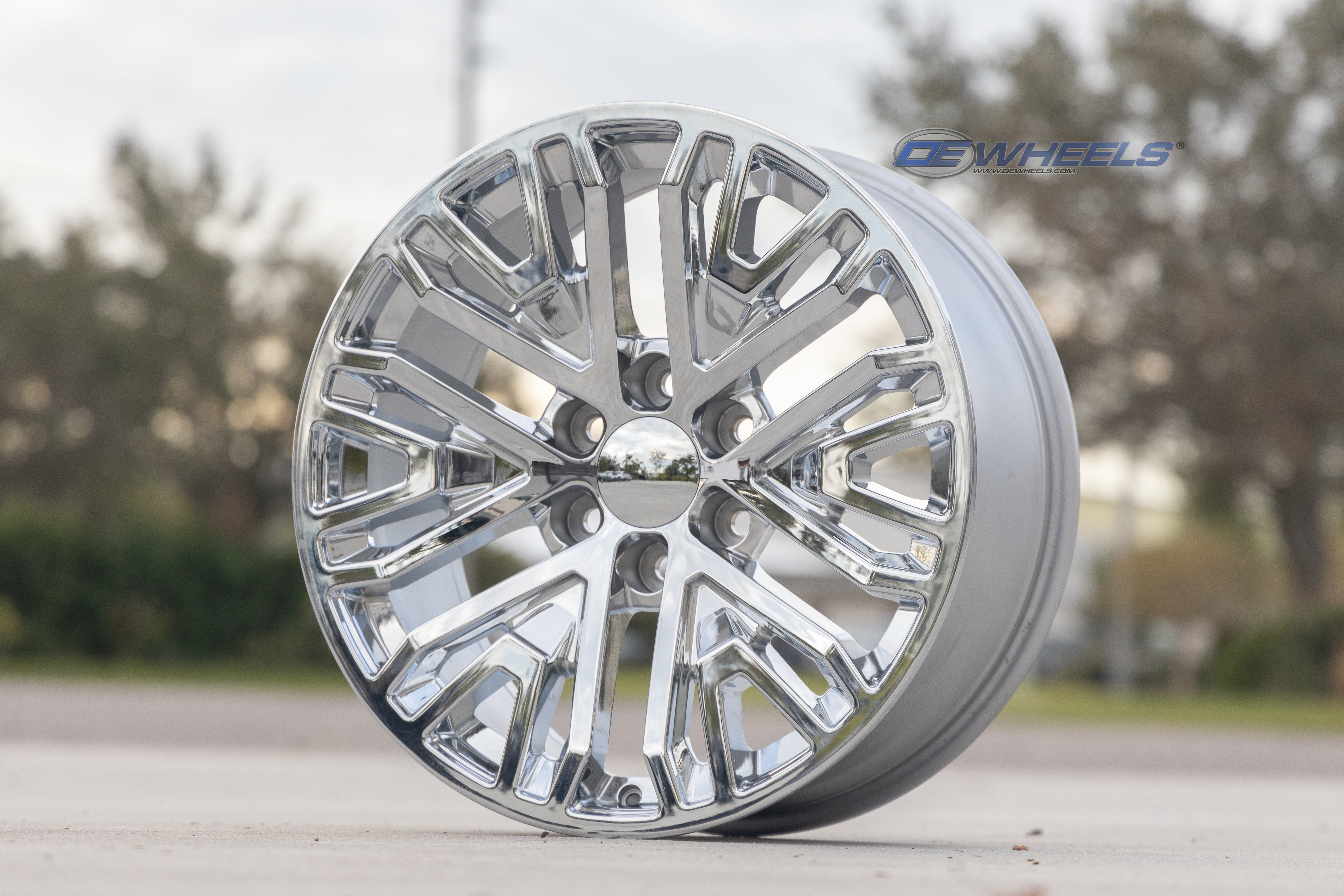 OE Wheels CV37-22090-6550-28C 22" Replica CV37 fits GMC Sierra 22x9 Chrome