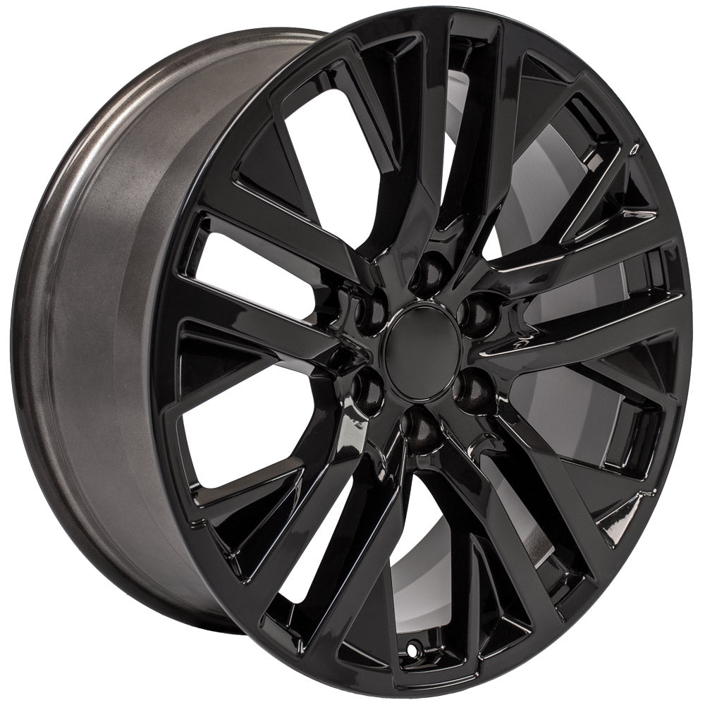 OE Wheels CV38-22090-6550-28B 22" Replica CV38 fits GMC Sierra 22x9 Black