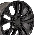 OE Wheels CV38-22090-6550-28B 22" Replica CV38 fits GMC Sierra 22x9 Black