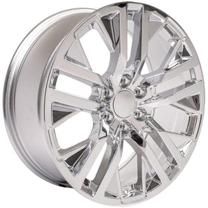 OE Wheels CV38-22090-6550-28C 22" Replica CV38 fits GMC Sierra 22x9 Chrome
