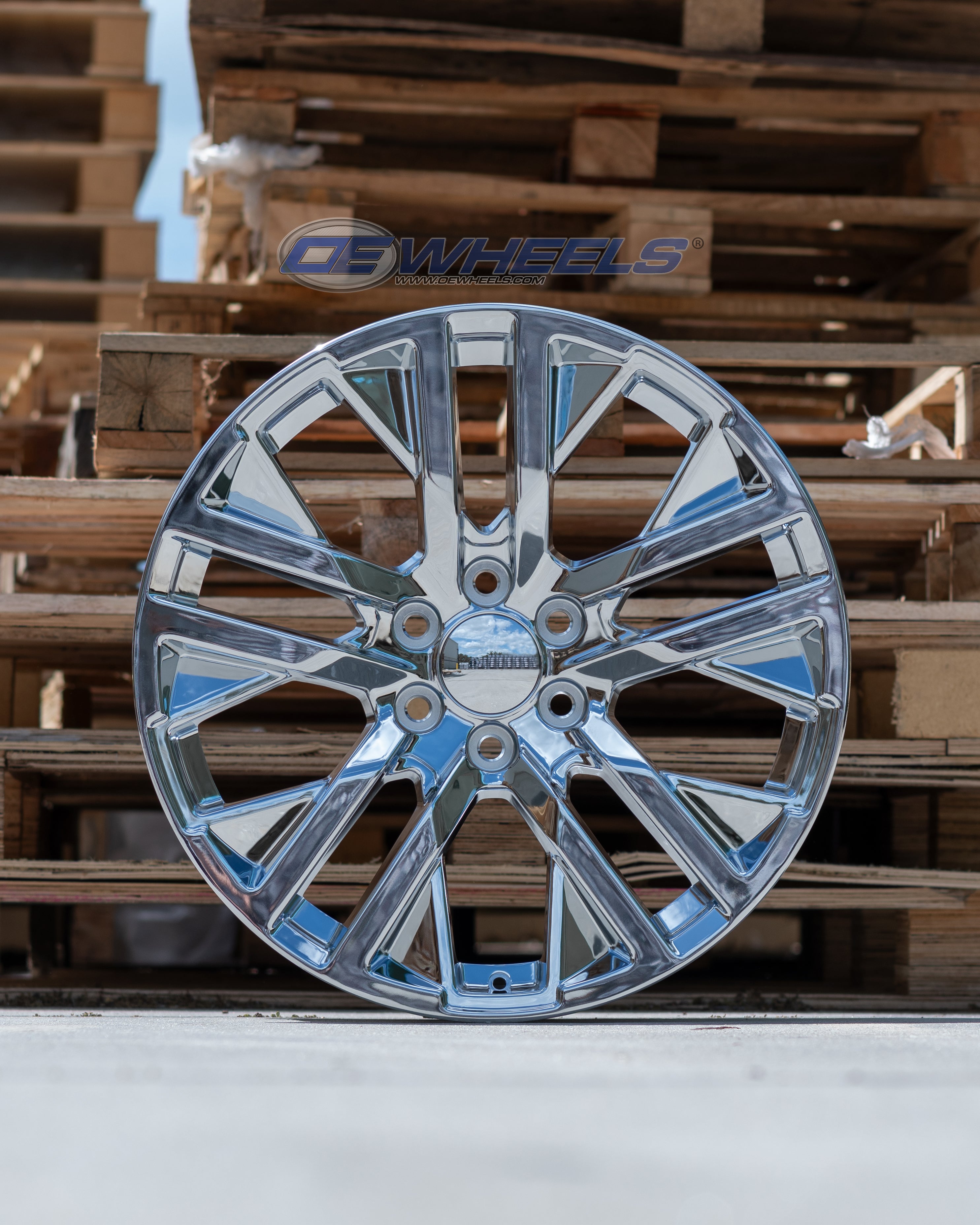 OE Wheels CV38-22090-6550-28C 22" Replica CV38 fits GMC Sierra 22x9 Chrome