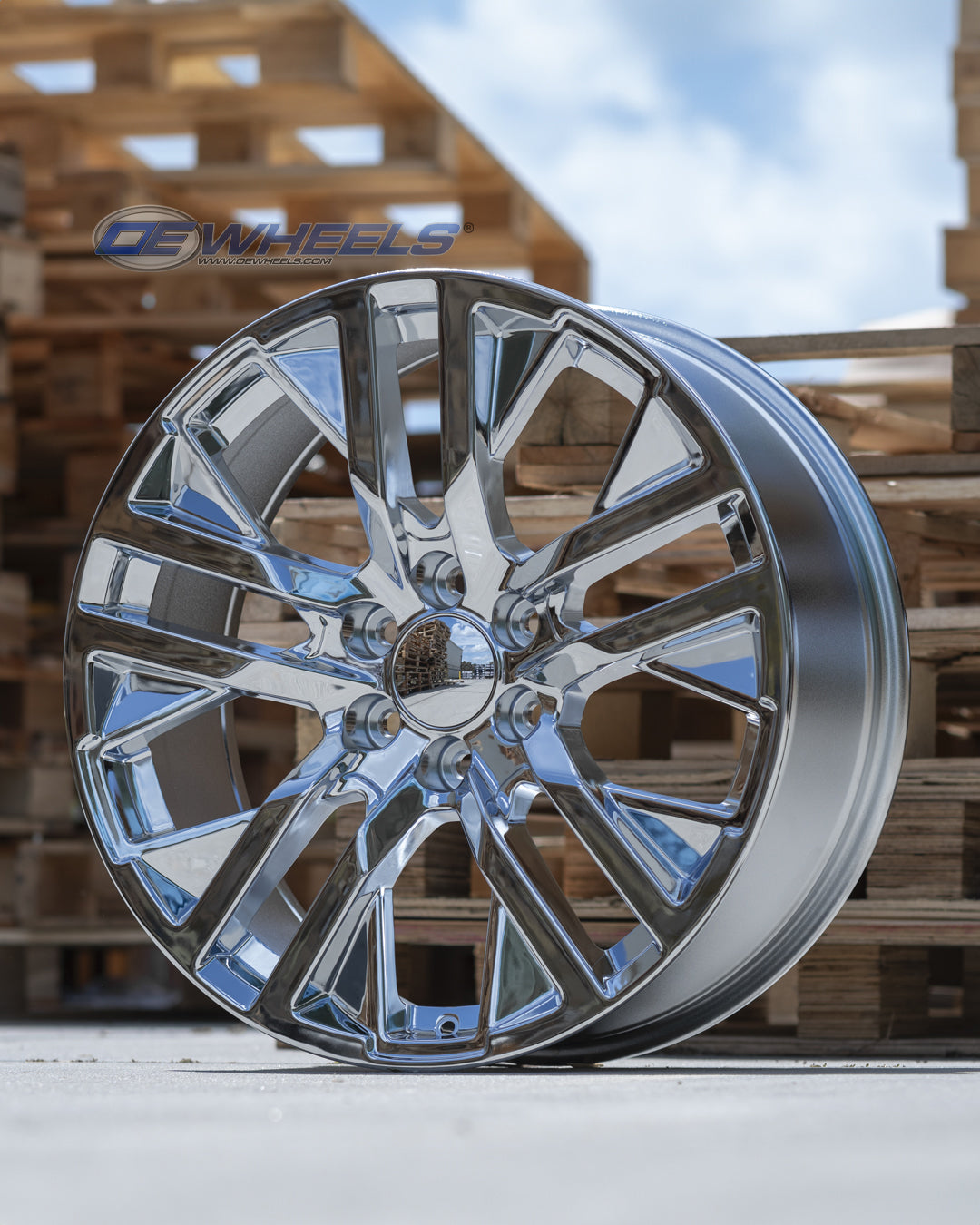 OE Wheels CV38-22090-6550-28C 22" Replica CV38 fits GMC Sierra 22x9 Chrome
