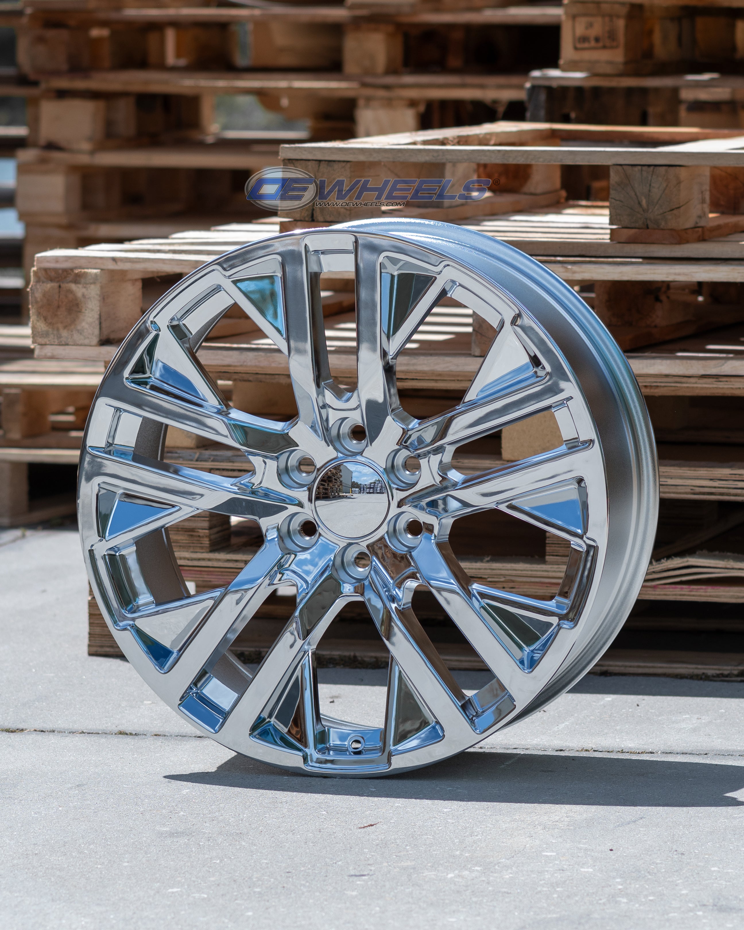 OE Wheels CV38-22090-6550-28C 22" Replica CV38 fits GMC Sierra 22x9 Chrome