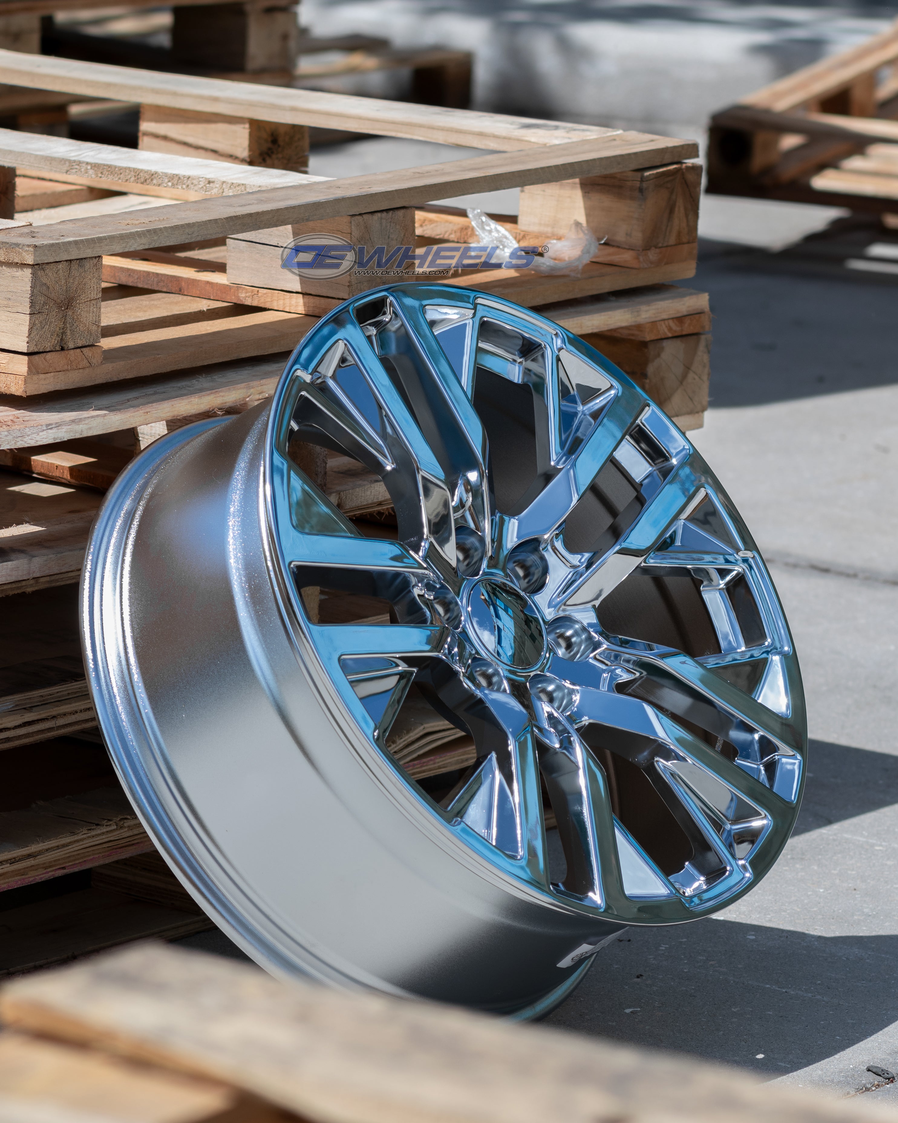 OE Wheels CV38-22090-6550-28C 22" Replica CV38 fits GMC Sierra 22x9 Chrome