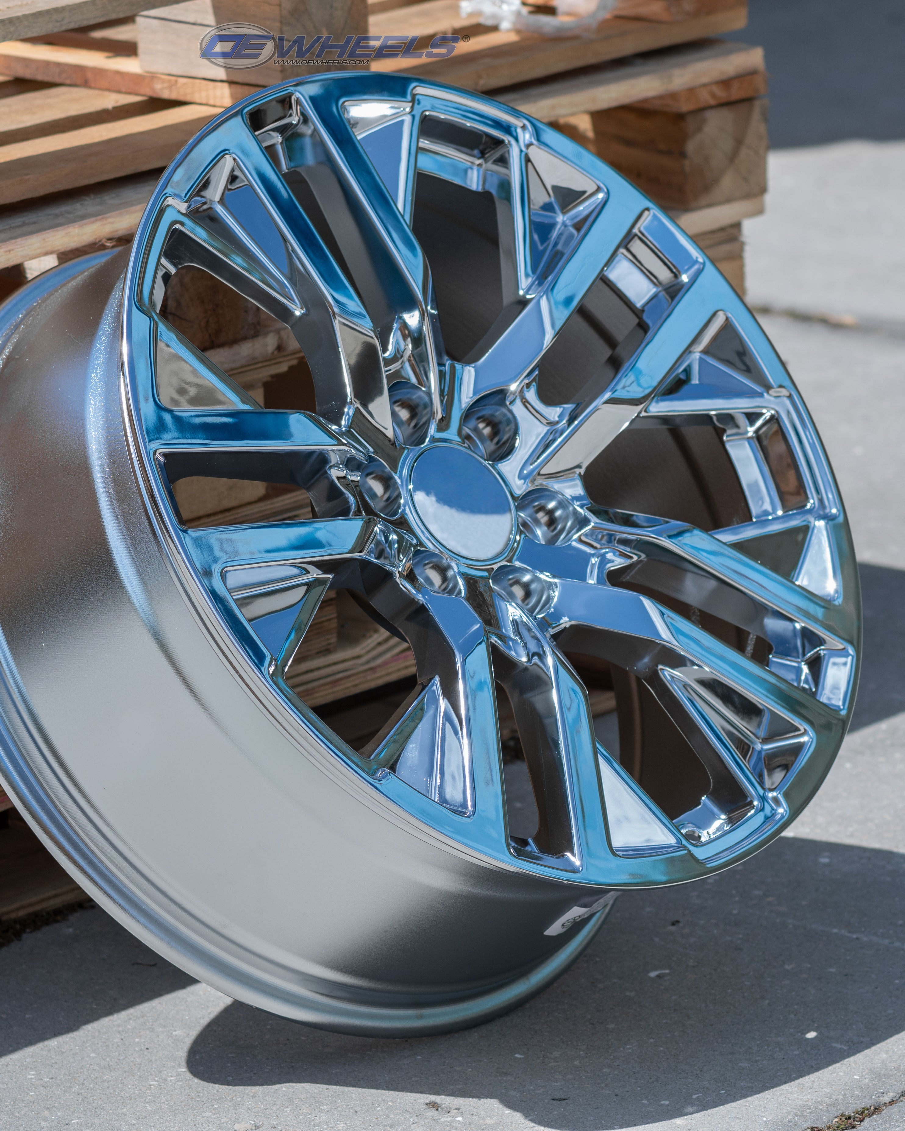 OE Wheels CV38-22090-6550-28C 22" Replica CV38 fits GMC Sierra 22x9 Chrome