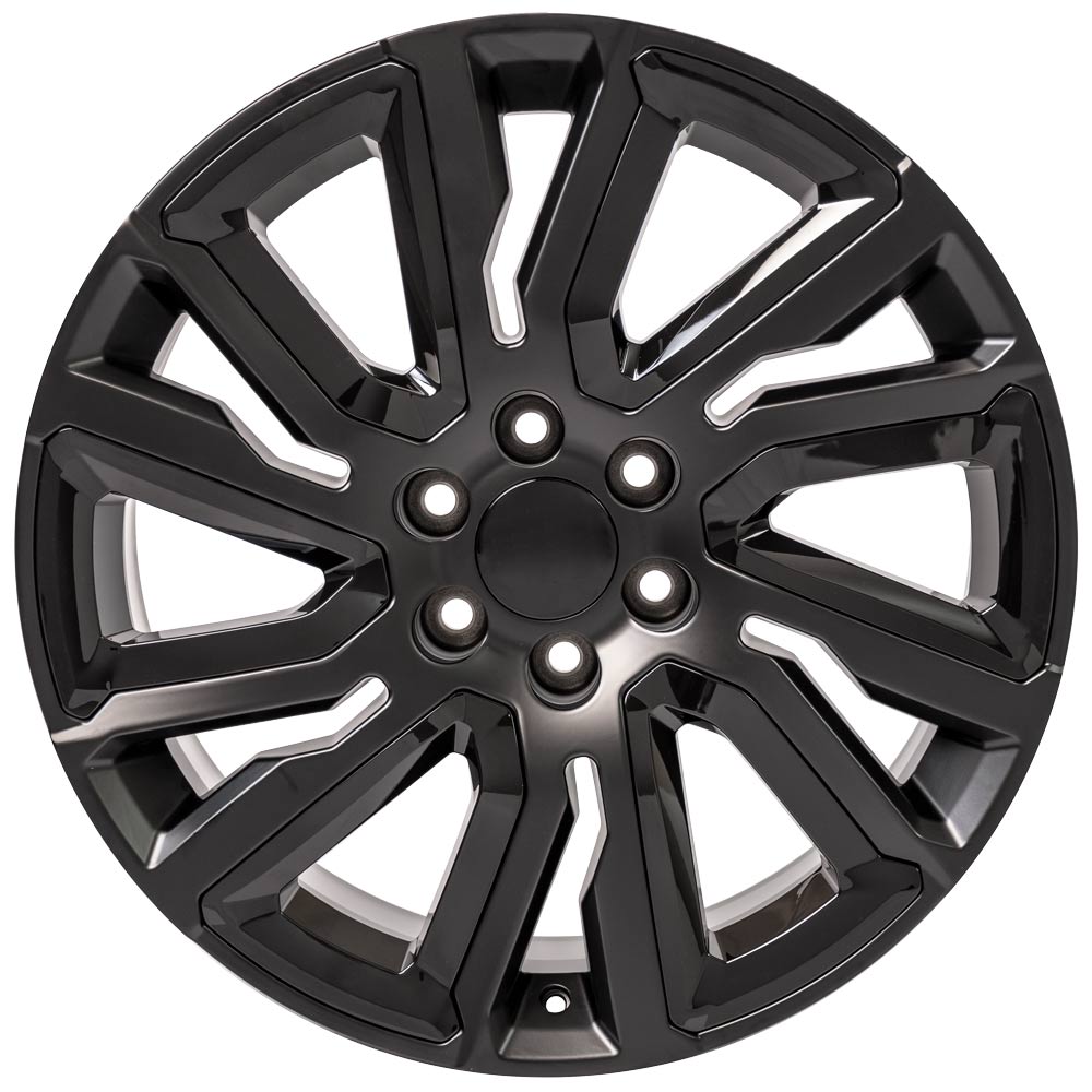 OE Wheels CV39-22090-6550-28B1-ib 22" Replica fits GMC Sierra 22x9 Satin w/Black