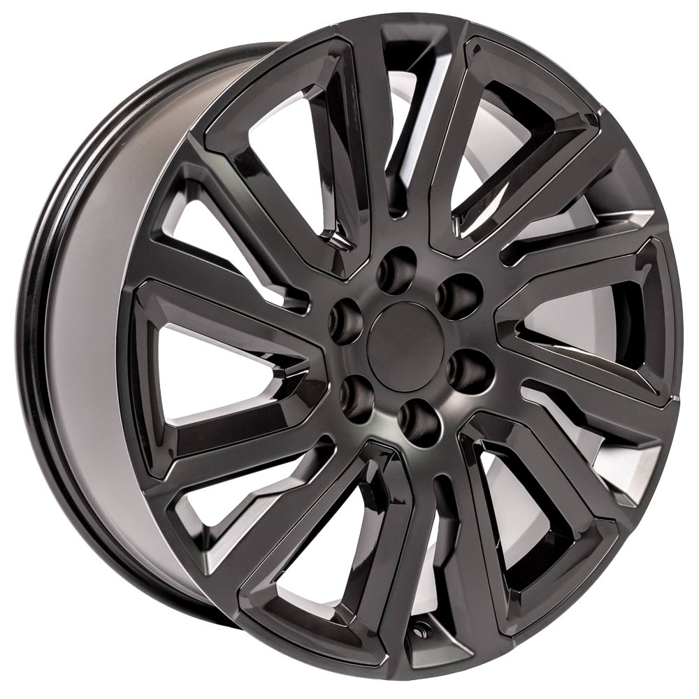 OE Wheels CV39-22090-6550-28B1-ib 22" Replica fits GMC Sierra 22x9 Satin w/Black