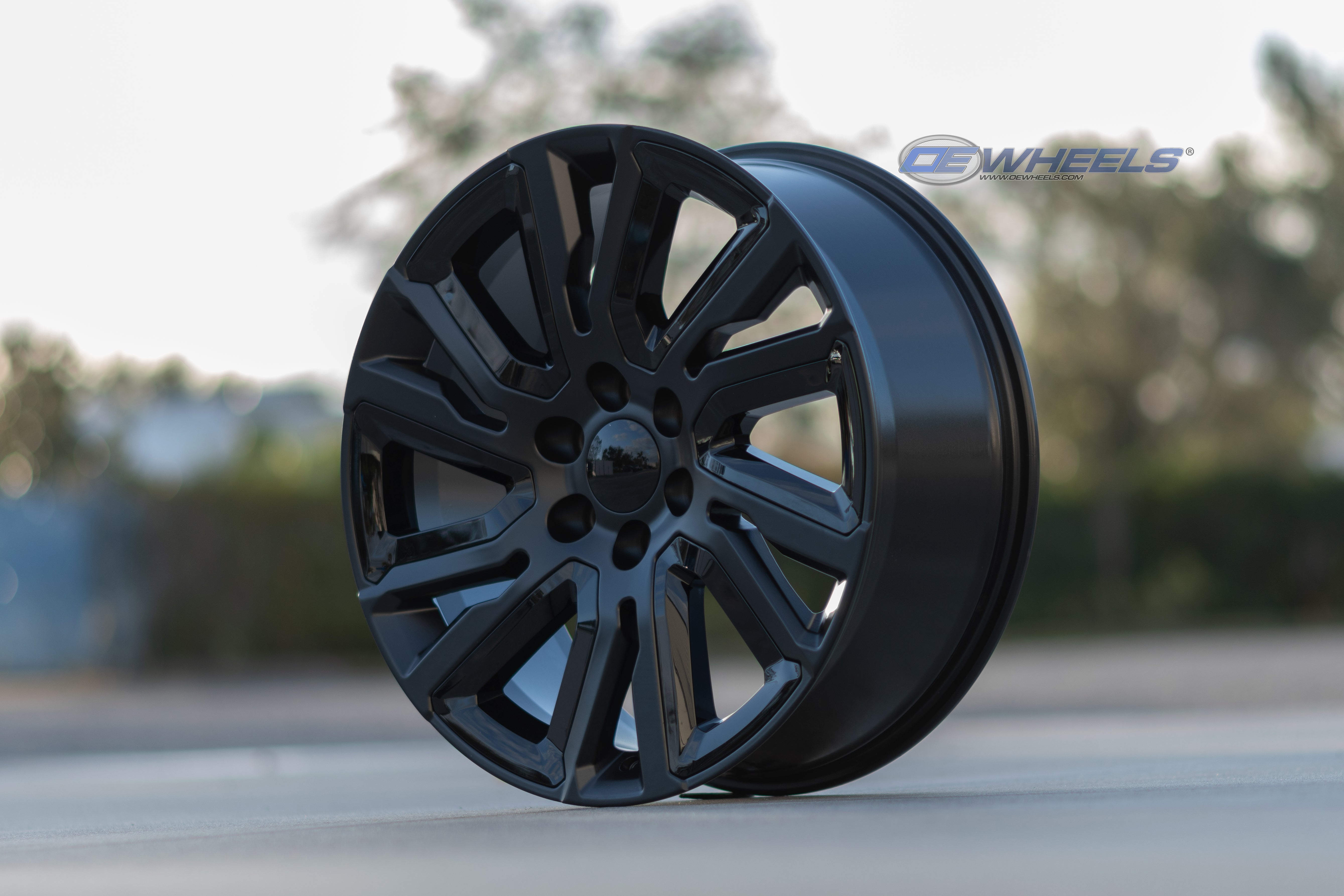 OE Wheels CV39-22090-6550-28B1-ib 22" Replica fits GMC Sierra 22x9 Satin w/Black