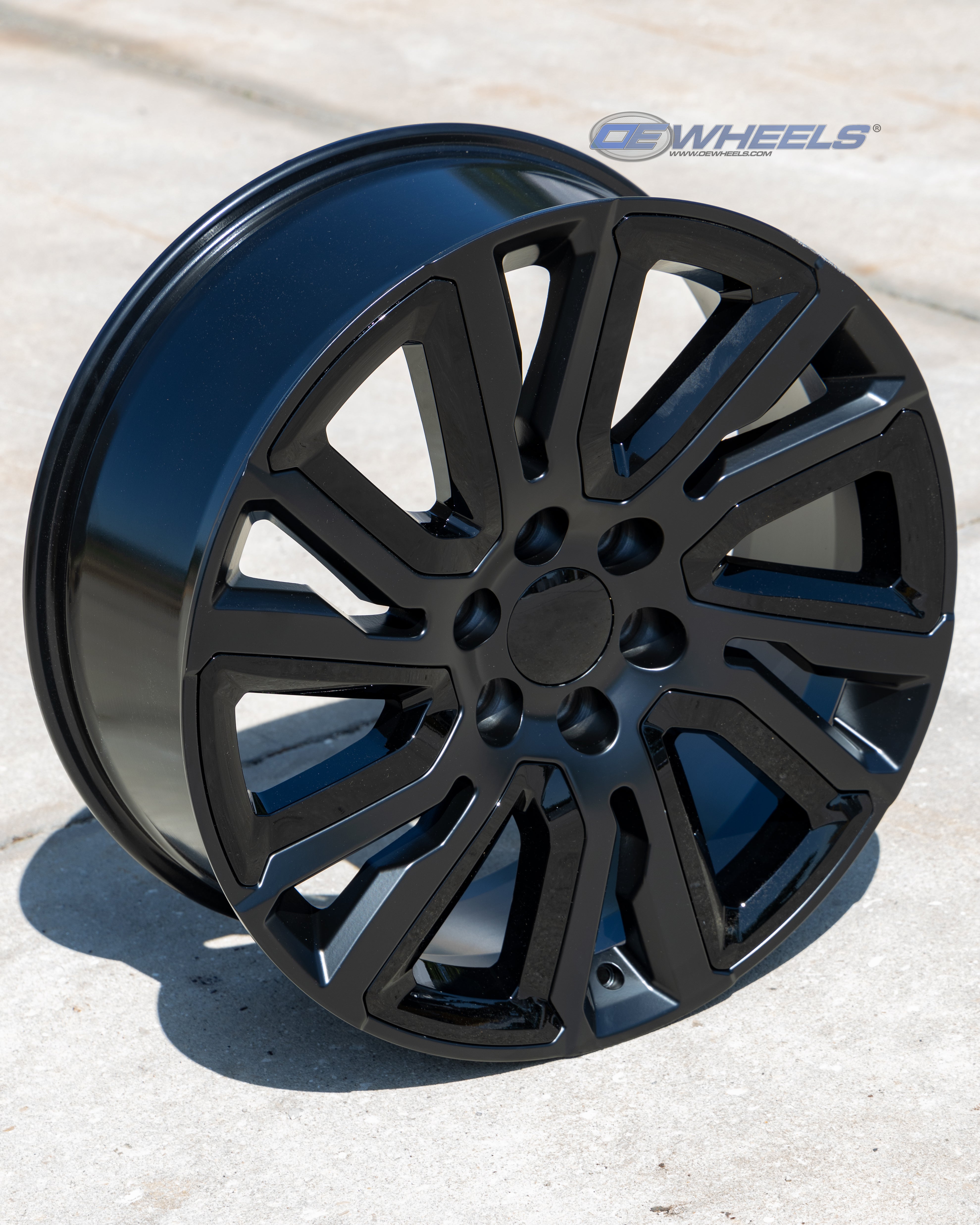 OE Wheels CV39-22090-6550-28B1-ib 22" Replica fits GMC Sierra 22x9 Satin w/Black