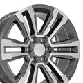 OE Wheels CV44-22090-6550-24MG 22" Replica CV44 fits GMC Yukon 22x9 Hyper Mach'd