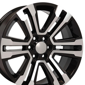 OE Wheels CV44-22090-6550-24MB 22" Replica CV44 fits GMC Yukon 22x9 Black Mach'd