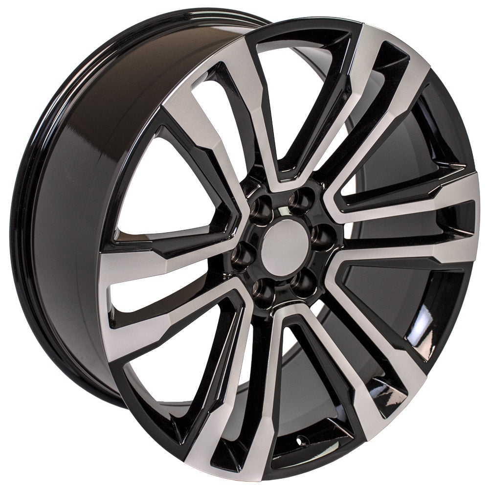 OE Wheels CV44-22090-6550-24MB 22" Replica CV44 fits GMC Yukon 22x9 Black Mach'd