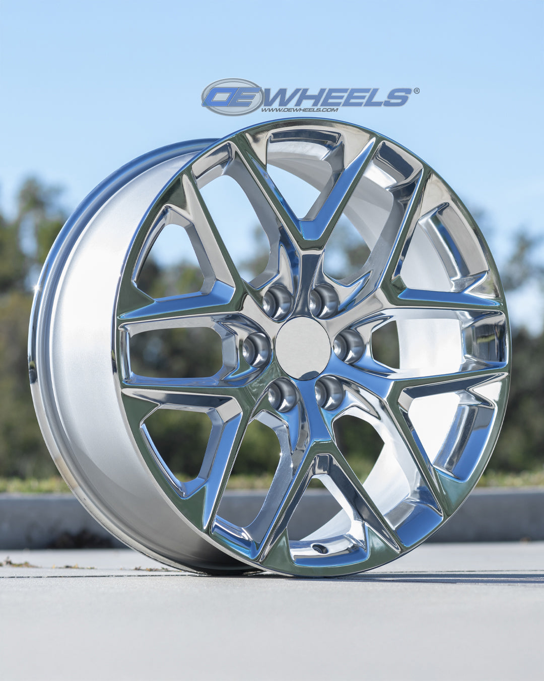 OE Wheels CV62-22090-6550-28C 22" Replica fits Chevrolet Silverado 22x9 Chrome