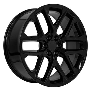 OE Wheels CV62-24100-6550-28B 24" Replica fits Chevrolet Silverado Gloss Black