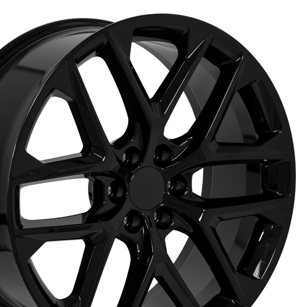 OE Wheels CV62-24100-6550-28B 24" Replica fits Chevrolet Silverado Gloss Black