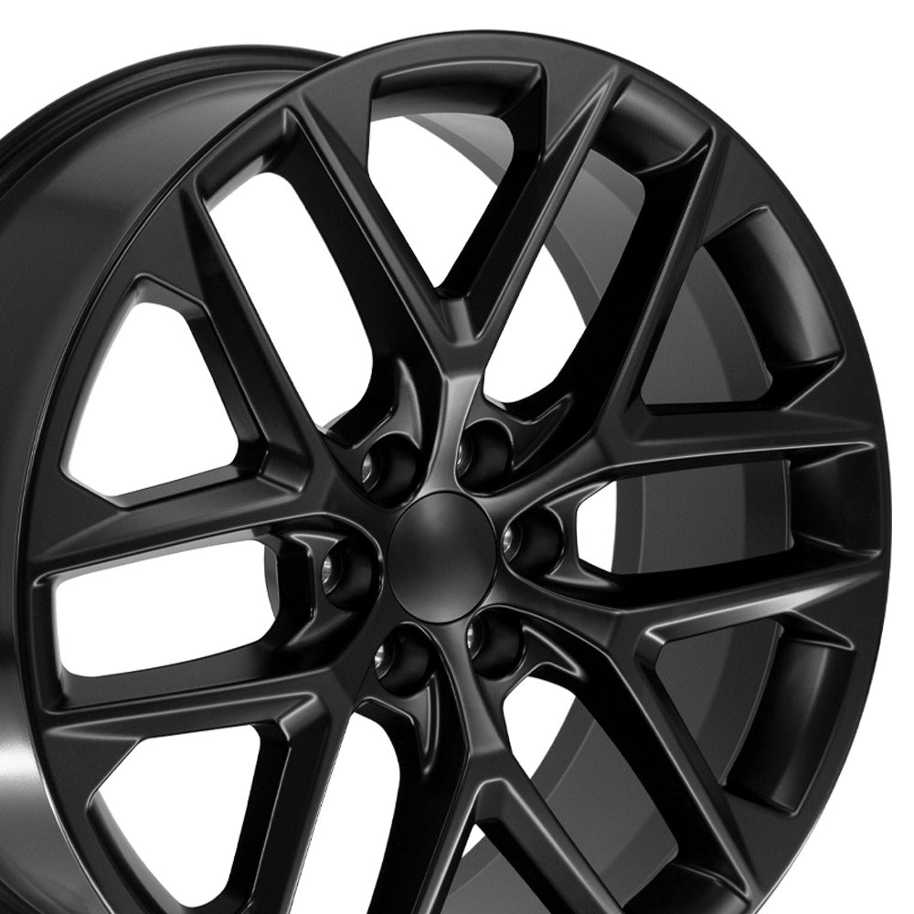 OE Wheels CV62-24100-6550-28B1 24" Replica fits Chevrolet Silverado Gloss Black