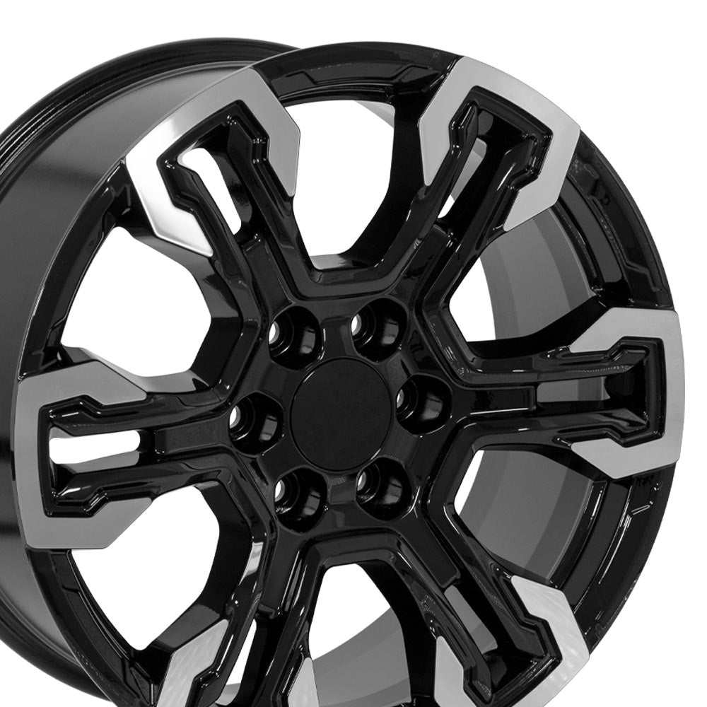 OE Wheels CV65-20090-6550-26MB 20" Replica fits Chevrolet Silverado Gloss Black