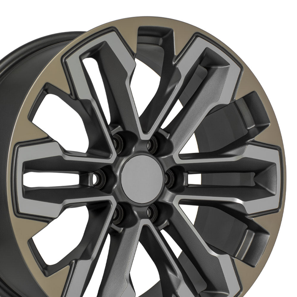 OE Wheels CV69-20090-6550-26MG1 20" Replica fits Chevrolet Silverado Gunmetal