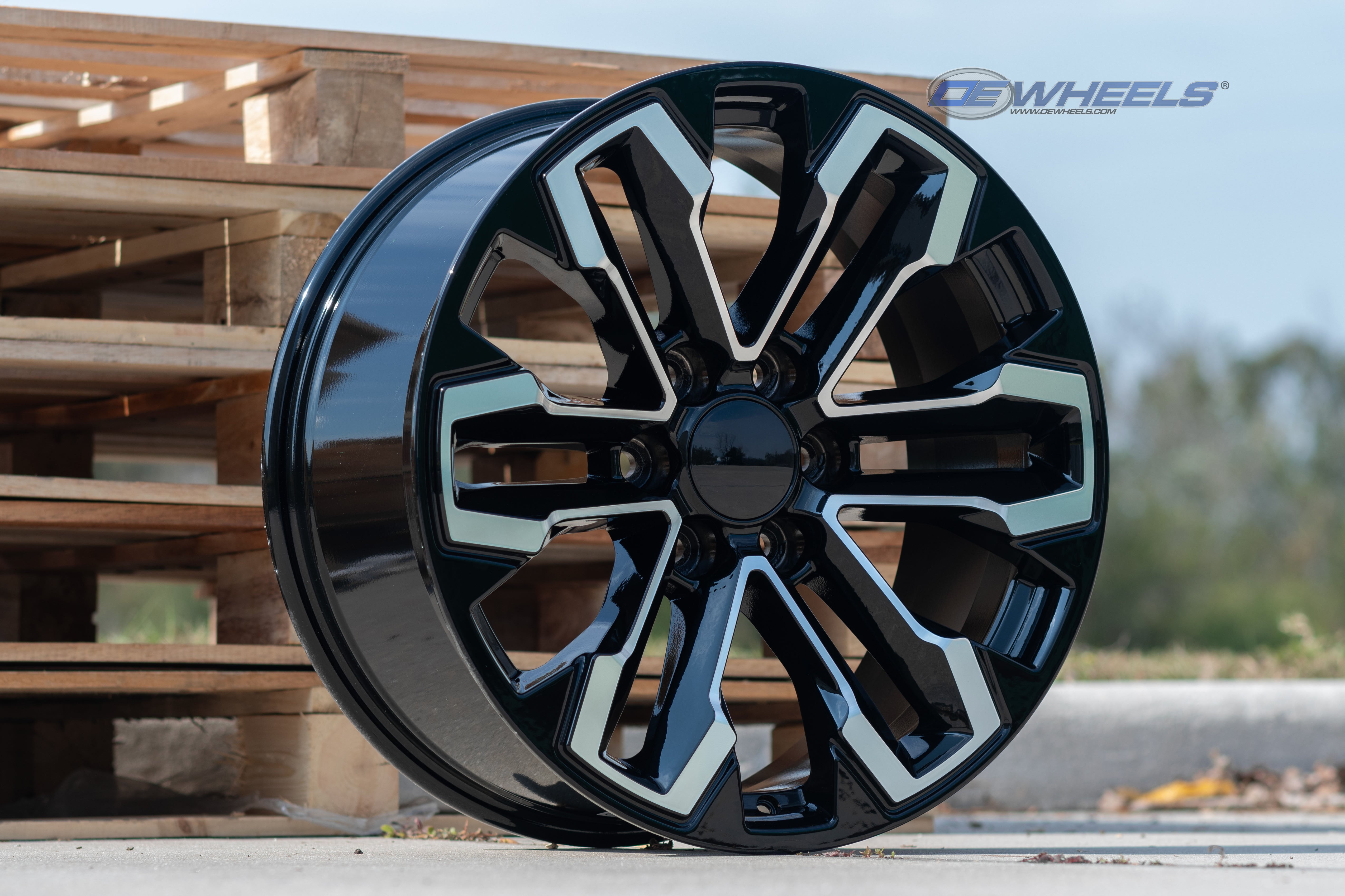 OE Wheels CV69-20090-6550-26MB 20" Replica fits Chevrolet Silverado Gloss Black