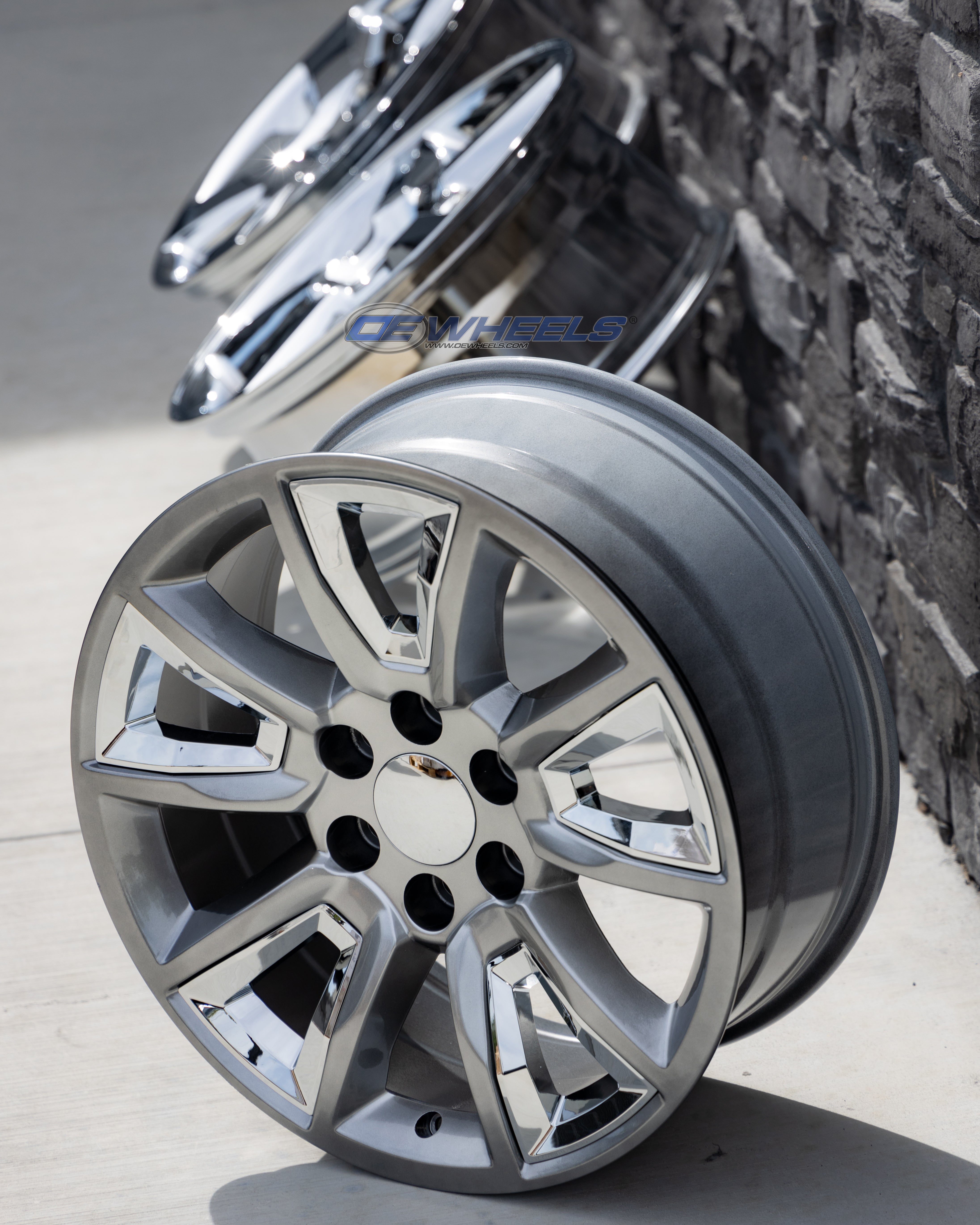 OE Wheels CV73-20085-6550-24HB-ic 20" Replica fits Chevrolet Tahoe 20x8.5 Hyper