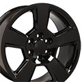OE Wheels CV76-20090-6550-27B 20" Replica CV76 fits Chevrolet Tahoe 20x9 Black