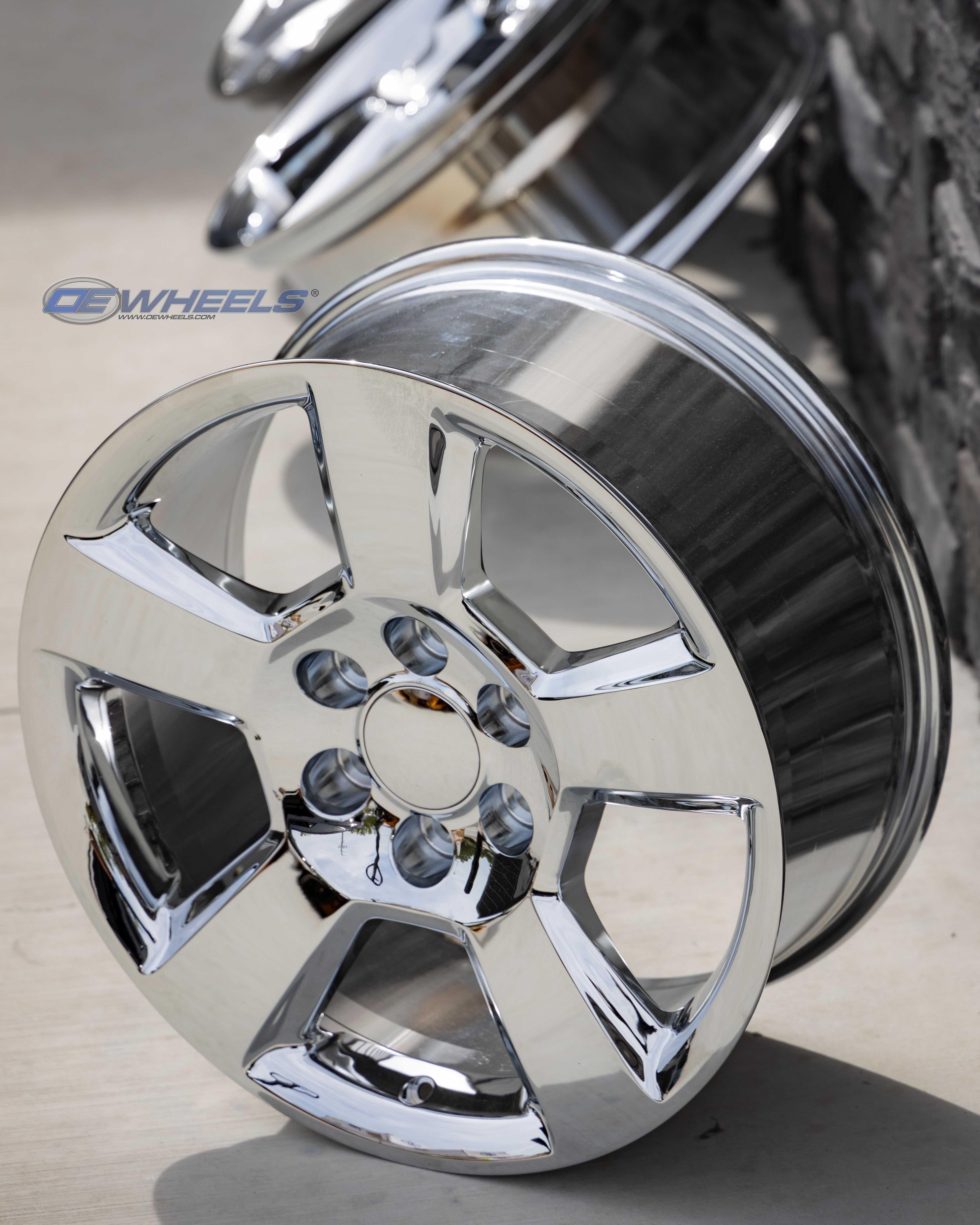 OE Wheels CV76-20090-6550-27C 20" Replica CV76 fits Chevrolet Tahoe 20x9 Chrome