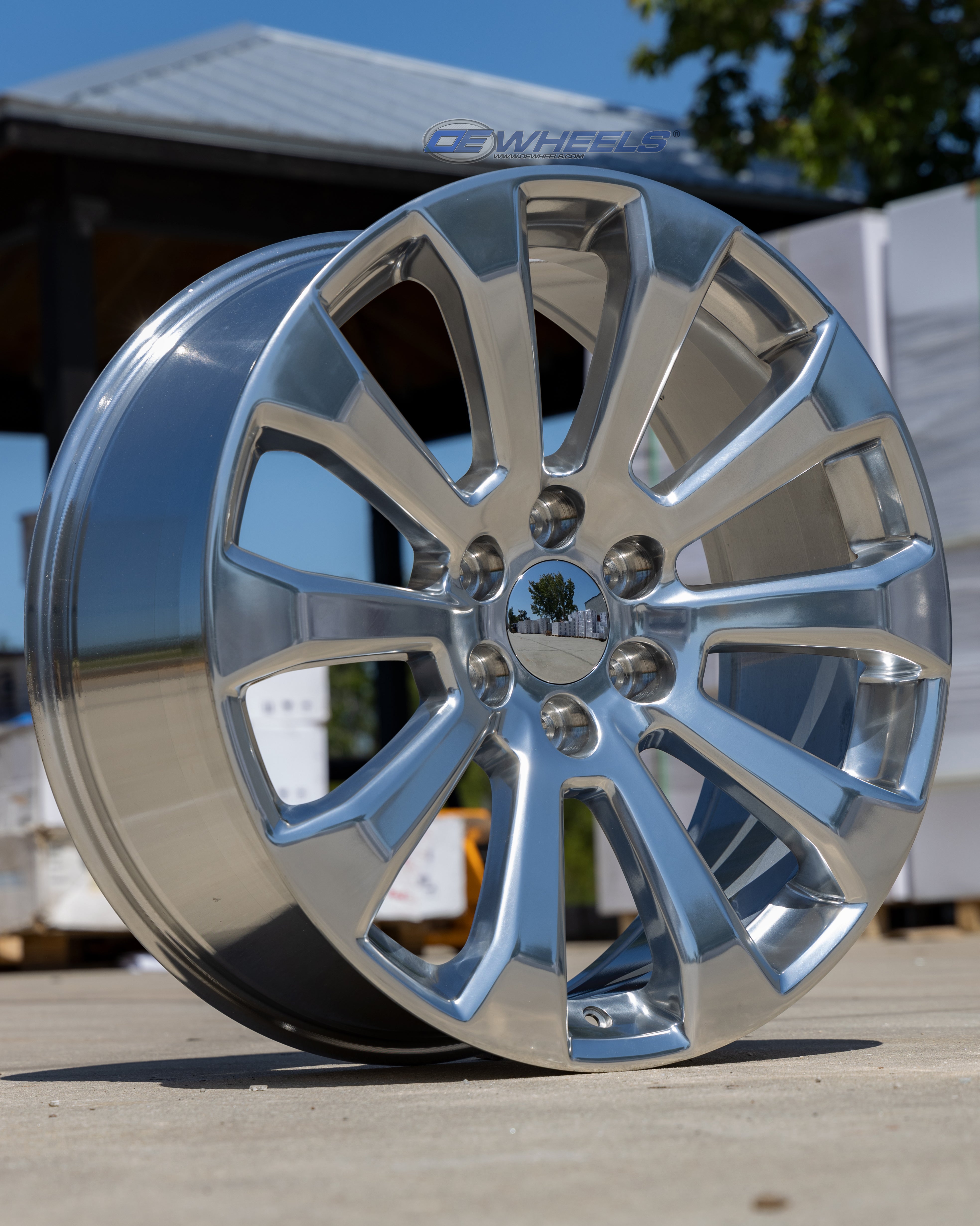 OE Wheels CV95-22090-6550-28P 22" Replica fits Chevrolet Silverado 22x9 Polished