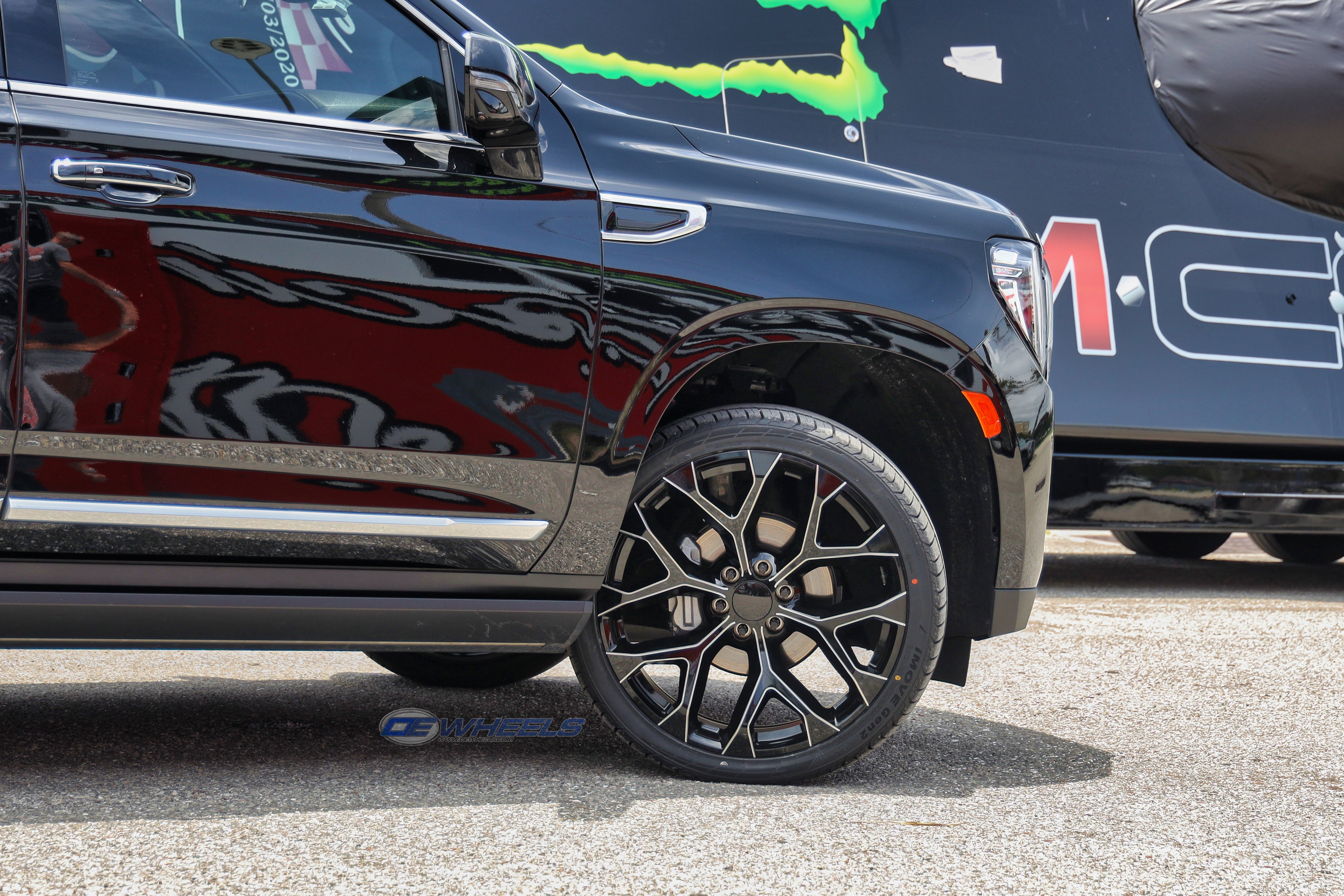 OE Wheels CV98B-24100-6550-24BM 24" Replica fits Chevy Silverado Black Milled