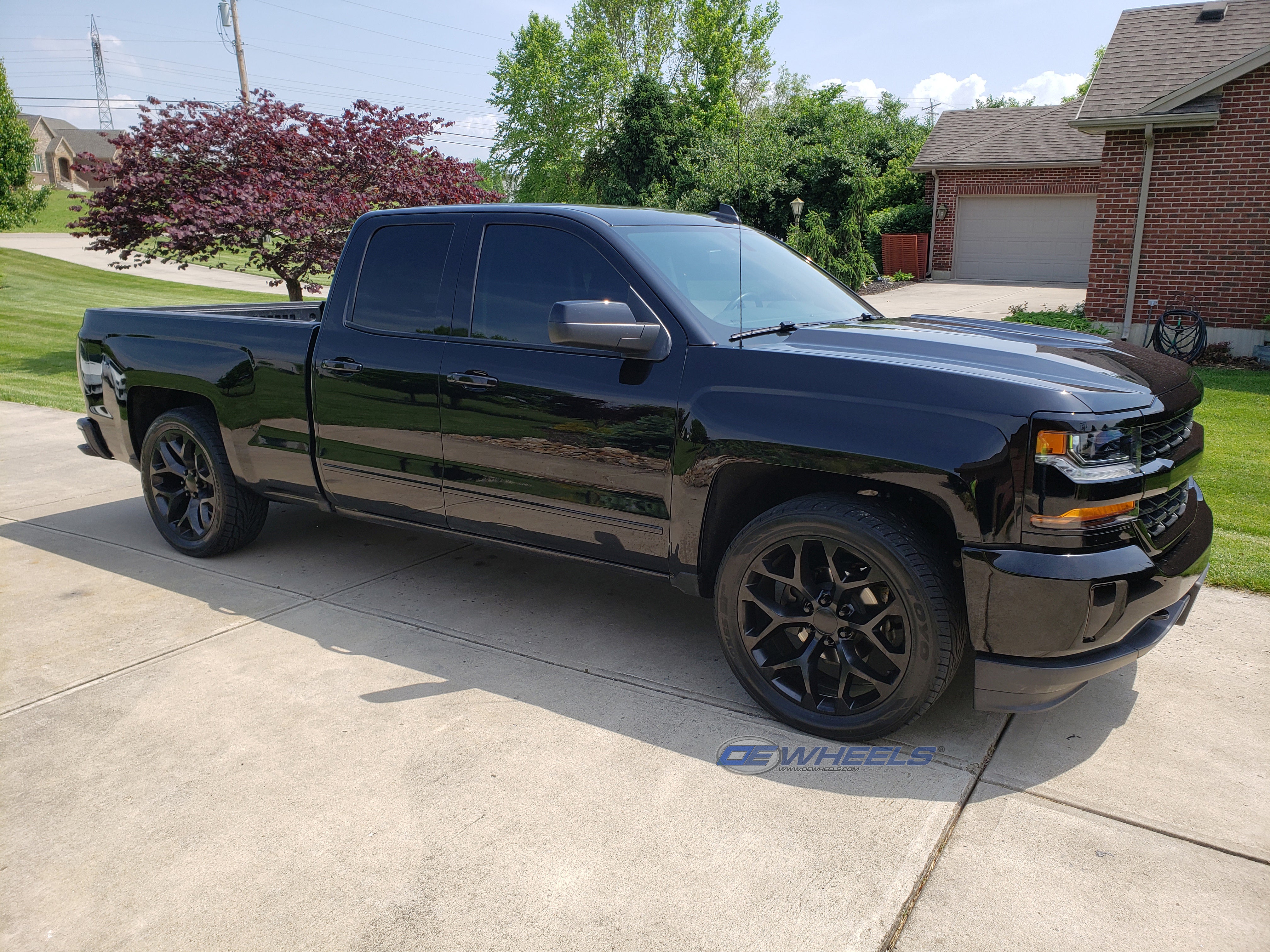 OE Wheels CV98B-22090-6550-24B1 22" Replica fits Chevy Silverado Satin Black