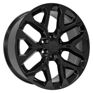 OE Wheels CV98B-22090-6550-24B 22" Replica fits Chevy Silverado Gloss Black