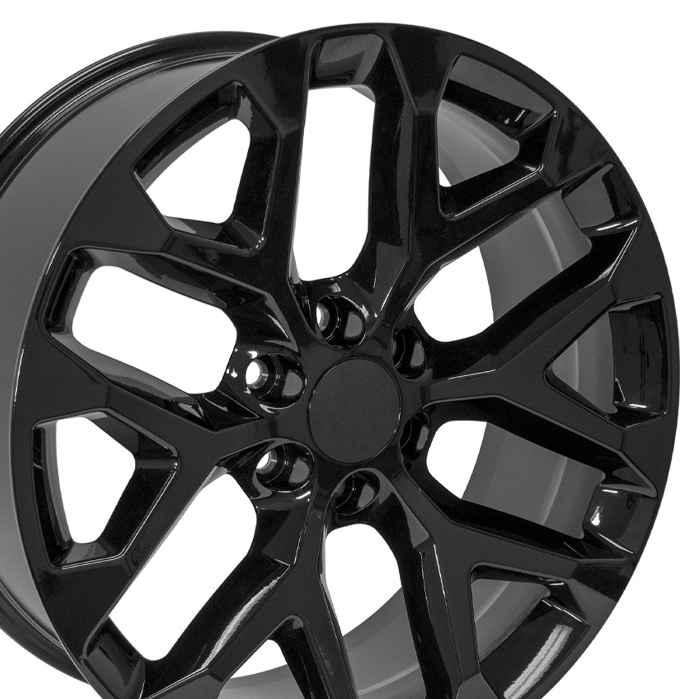 OE Wheels CV98B-22090-6550-24B 22" Replica fits Chevy Silverado Gloss Black