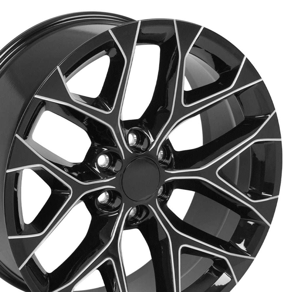 OE Wheels CV98B-22090-6550-24BM 22" Replica fits Chevy Silverado Black