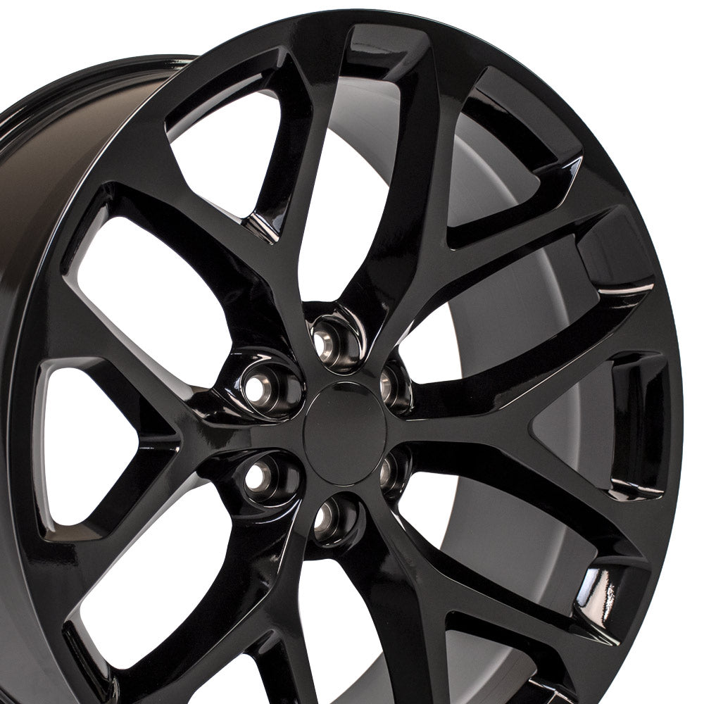 OE Wheels CV98B-24100-6550-24B 24" Replica fits Chevy Silverado Gloss Black
