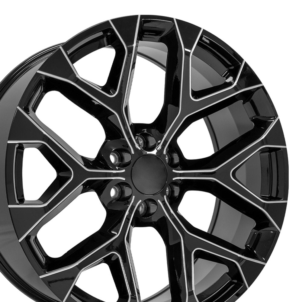 OE Wheels CV98B-24100-6550-24BM 24" Replica fits Chevy Silverado Black Milled