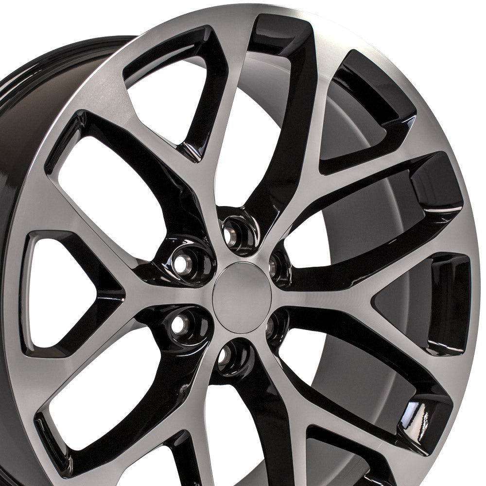 OE Wheels CV98B-20090-6550-24MB 20" Replica fits Chevy Silverado Black Mach'd
