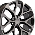 OE Wheels CV98B-20090-6550-24MB 20" Replica fits Chevy Silverado Black Mach'd