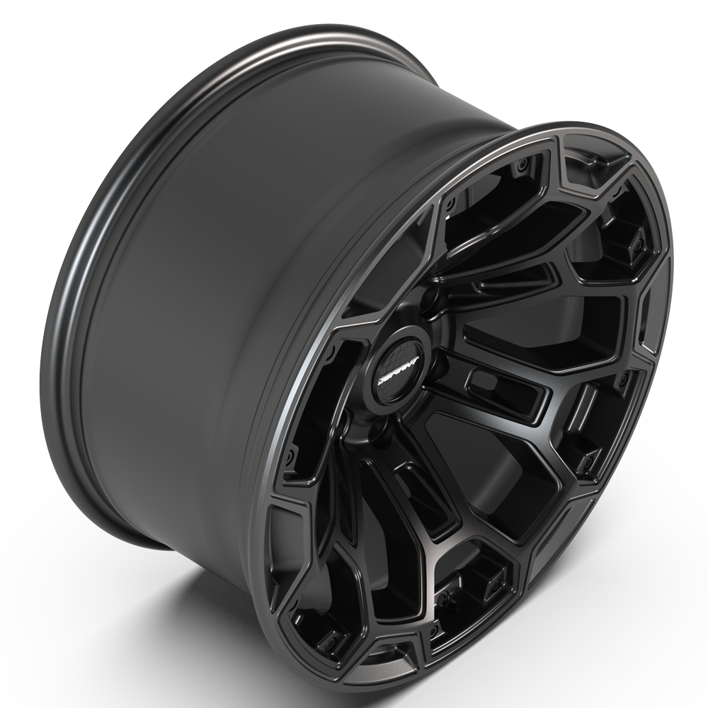 DEFIANT DF03-18090-6550-12B1G1 6x5.5" -12et in Satin Black w/ Satin Charcoal