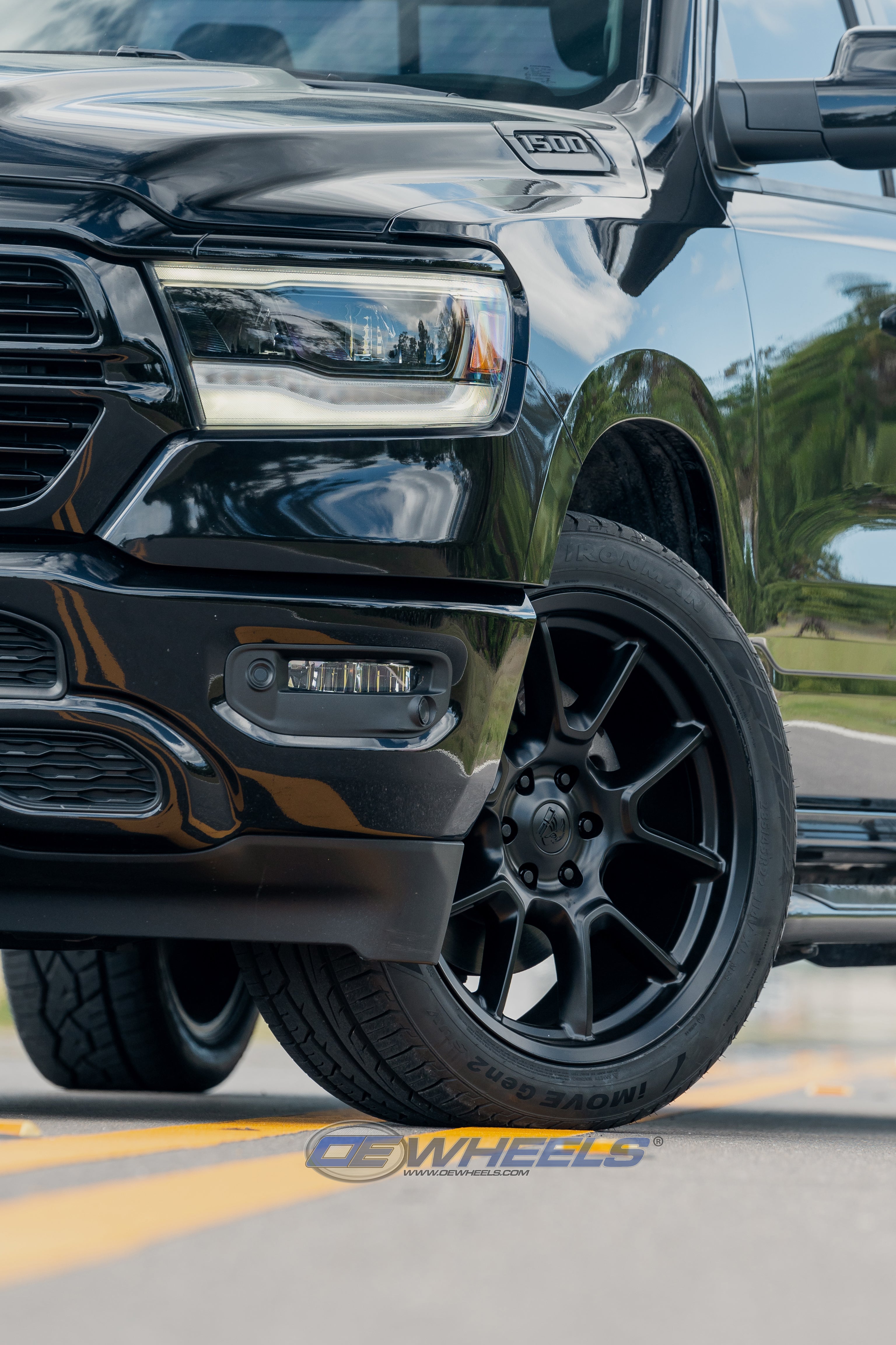 OE Wheels DG21-22095-6550-9B1 22" Replica fits Ram 1500 - Satin Black 22x9.5