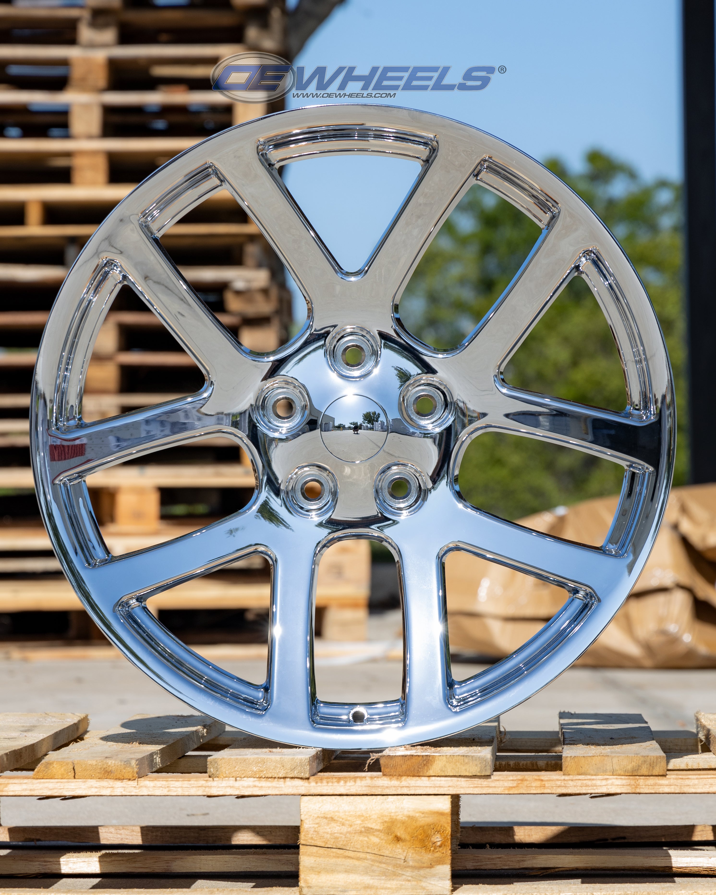 OE Wheels DG51-22100-5550-25C 22" Replica DG51 fits Dodge RAM 22x10 Chrome