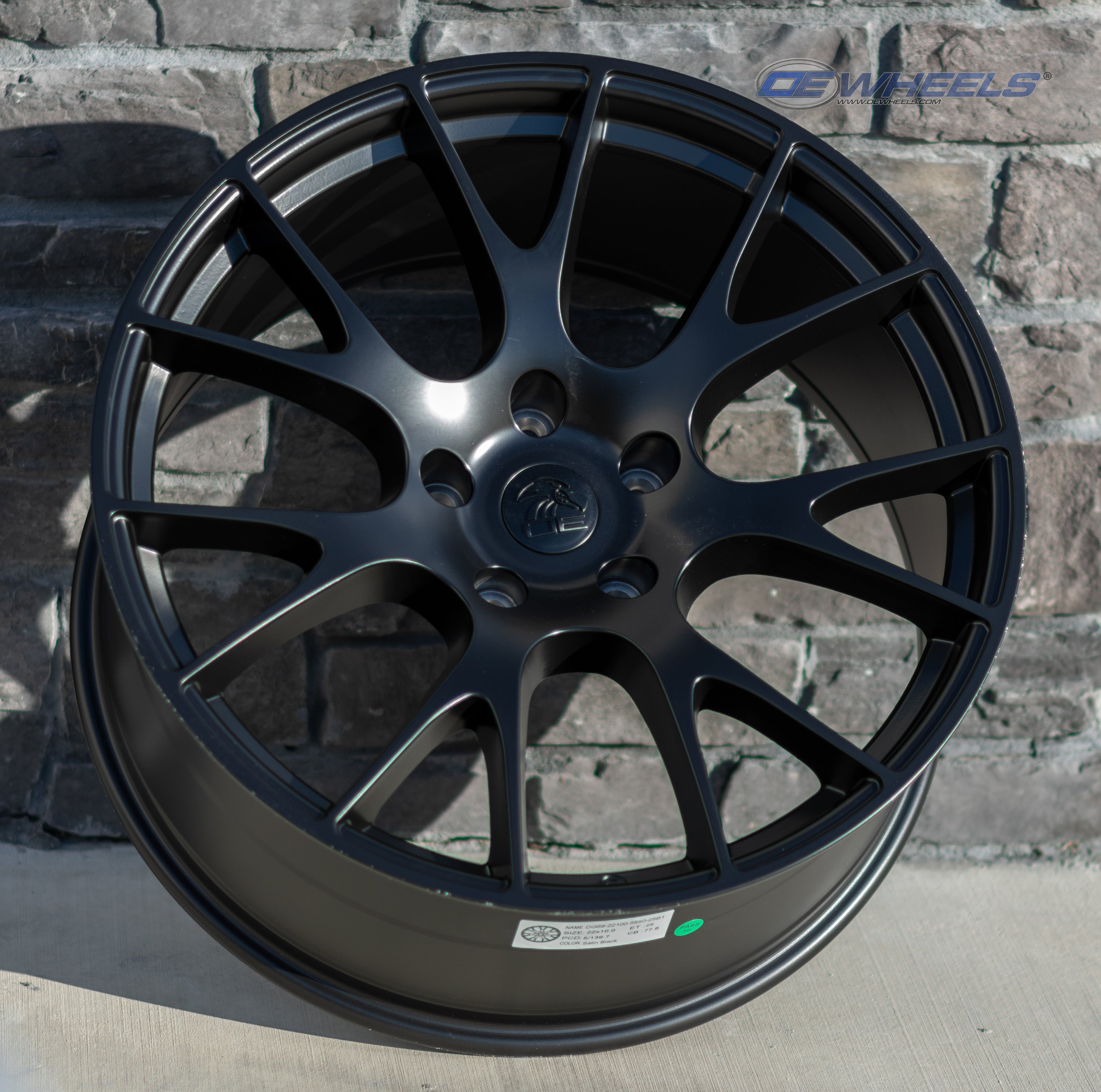 OE Wheels DG69-22100-5550-25B1 22" Replica fits Dodge RAM Hellcat 22x10 Black