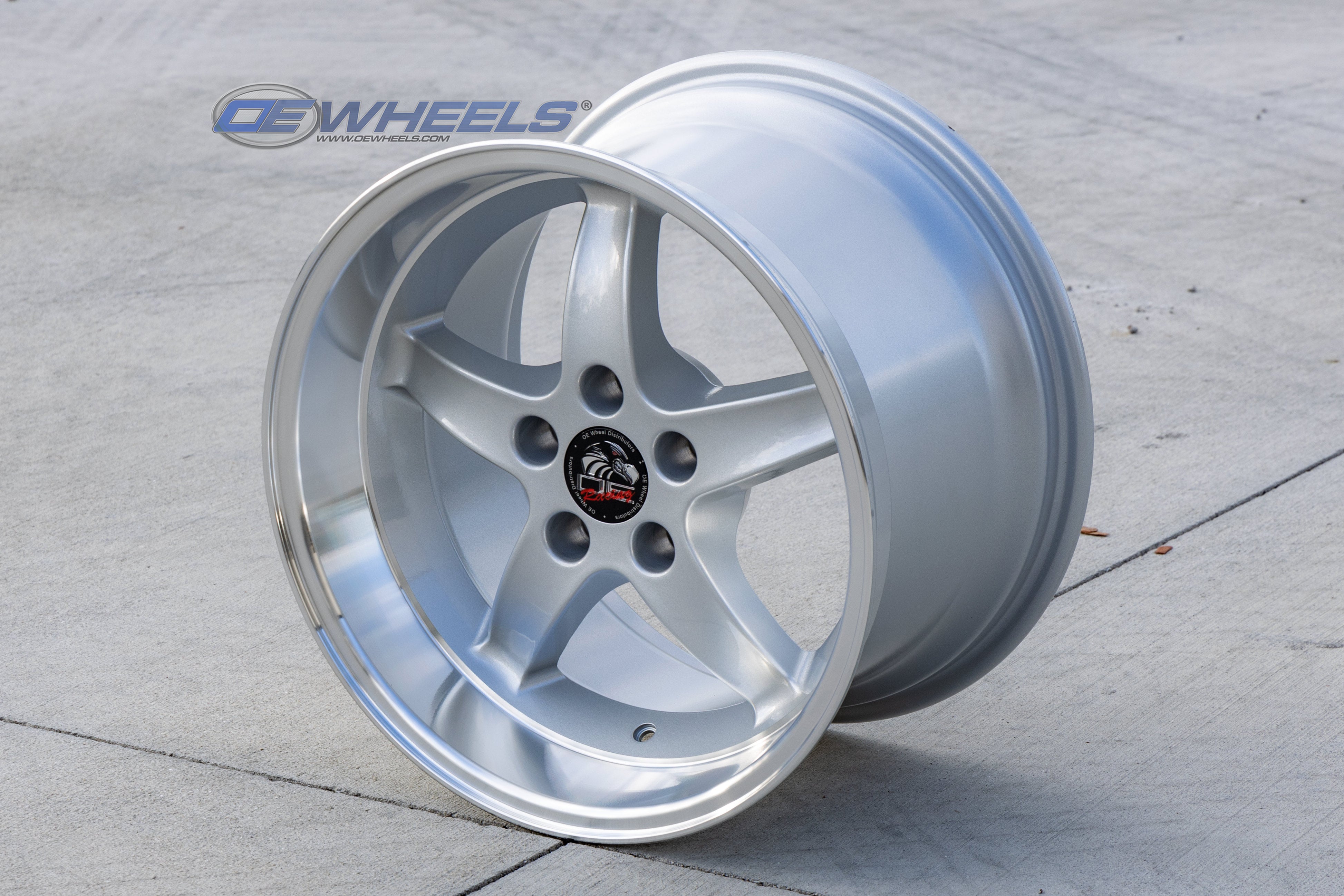 OE Wheels FR04B-D17090-5450-24SM 17" Replica fits Ford Mustang Cobra 17x9 Silver