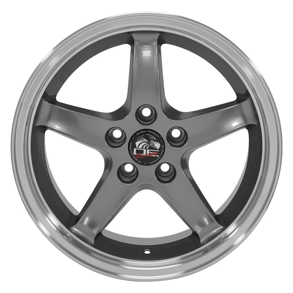 OE Wheels FR04B-D17090-5450-24GM 17" Replica fits Ford Mustang Cobra Gunmetal
