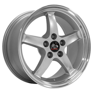 OE Wheels FR04B-D17090-5450-24SM 17" Replica fits Ford Mustang Cobra 17x9 Silver
