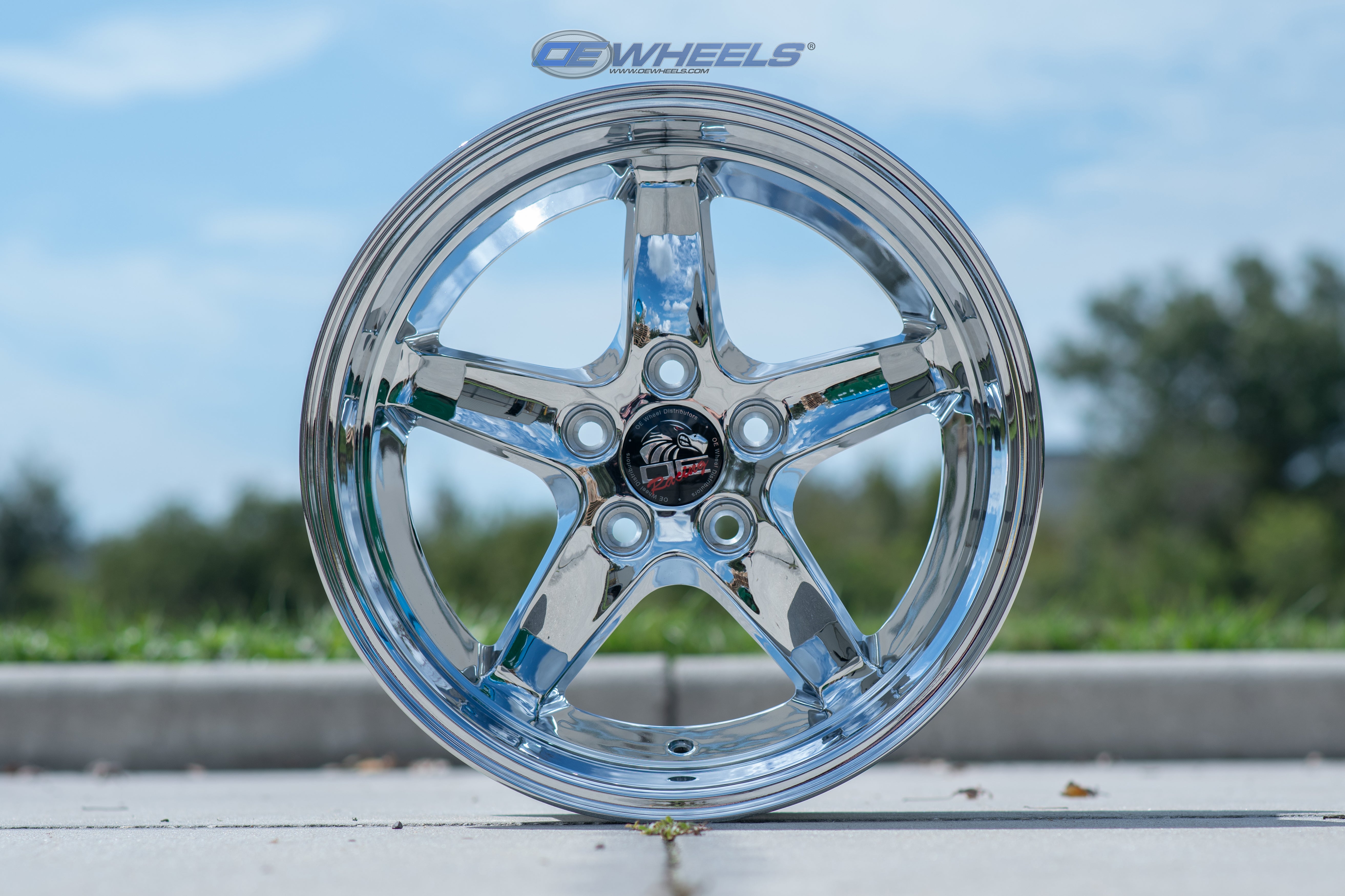 OE Wheels FR04B-D17105-5450-27C 17" Replica Fits Ford Mustang Cobra Rim Chrome