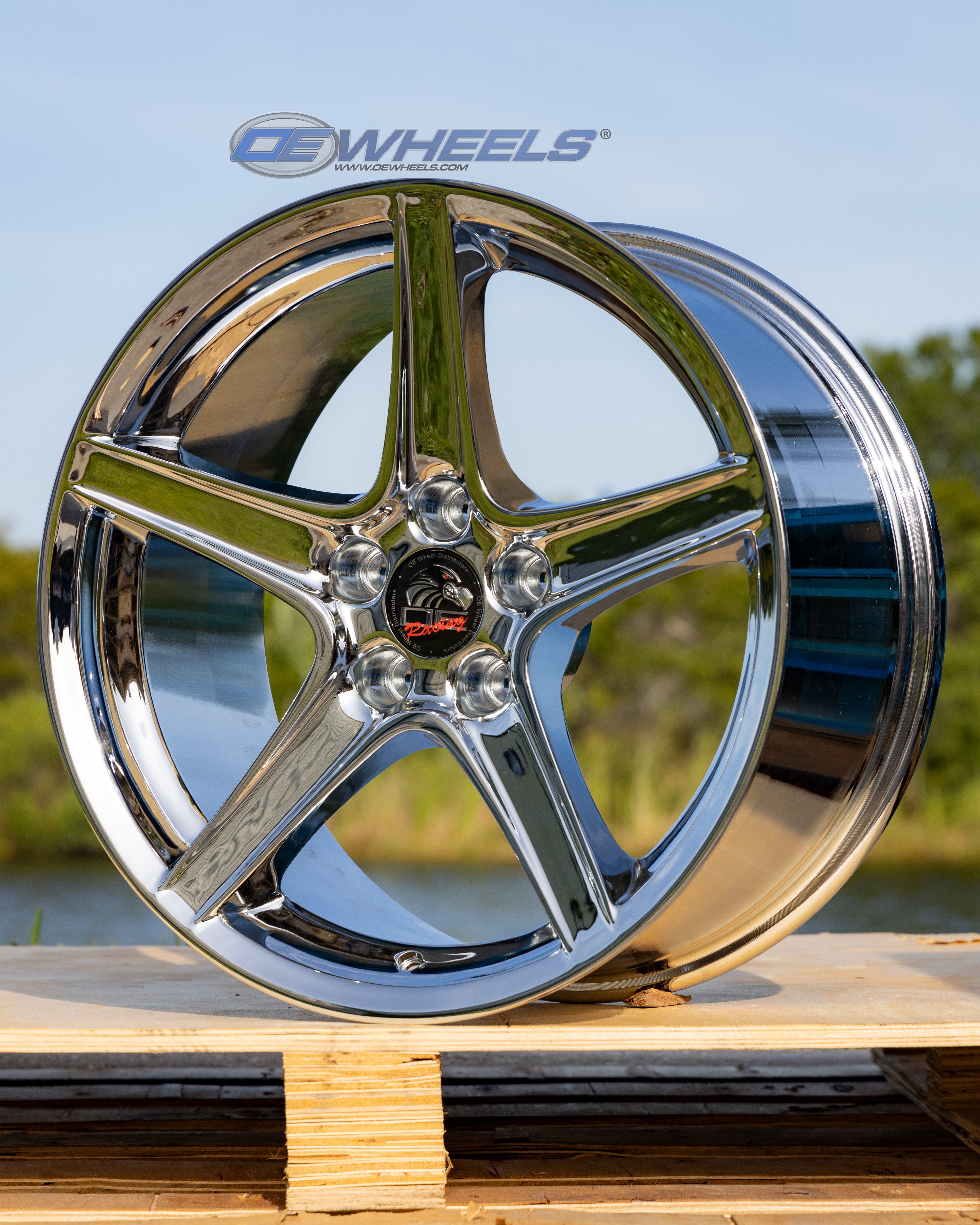 OE Wheels FR06B-18090-5450-24C 18" Replica FR06B fits Ford Mustang Saleen Chrome